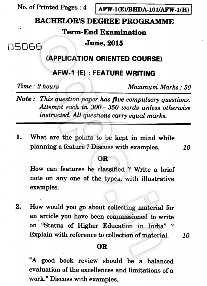 how to write a question paper