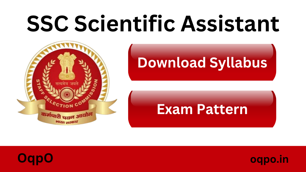 ssc scientific assistant syllabus and exam pattern